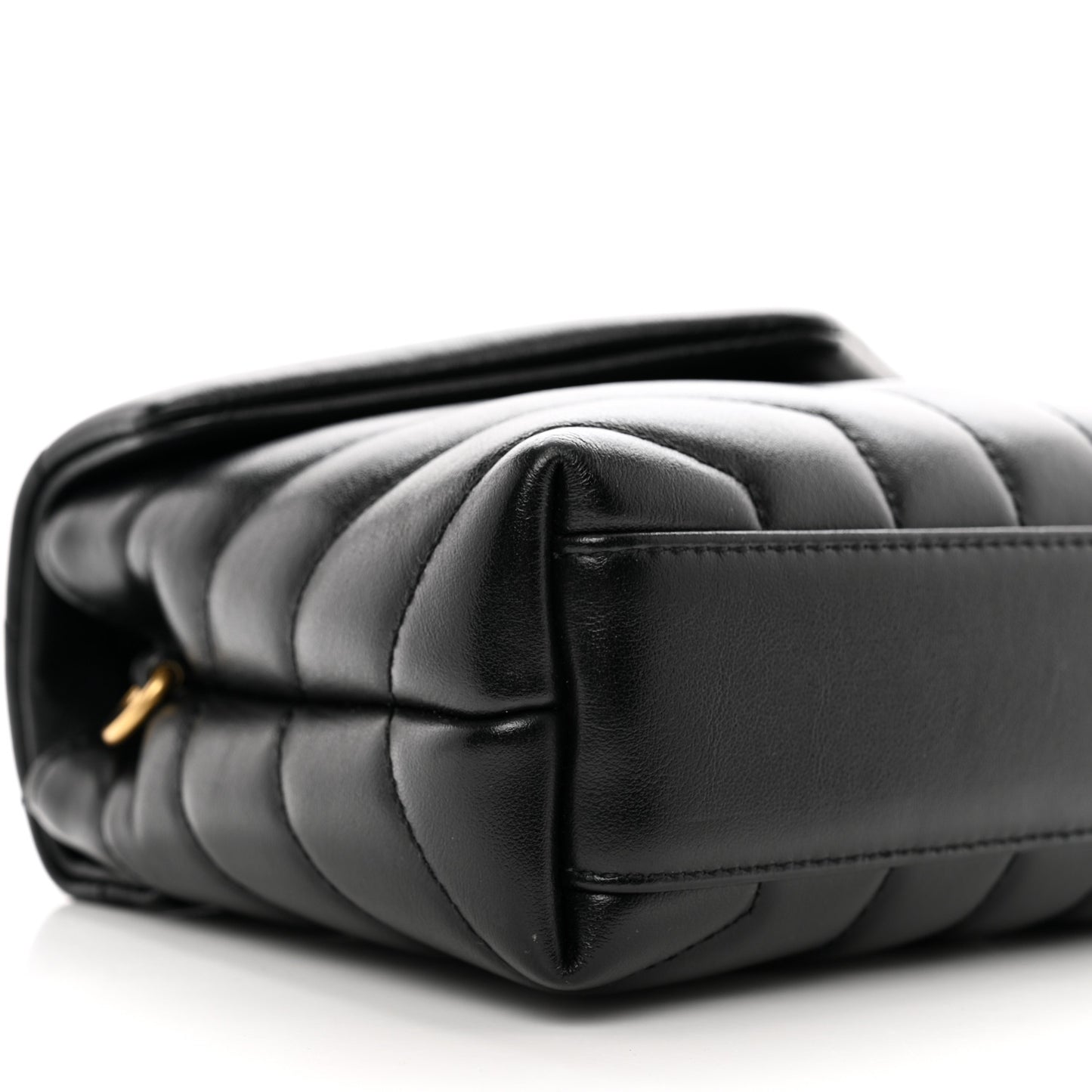 Calfskin Y Quilted Monogram Toy Loulou Crossbody Bag Black