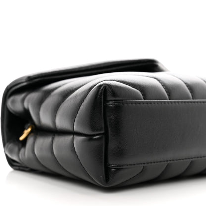 Saint Laurent Calfskin Y Quilted Monogram Toy Loulou Crossbody Bag Black 9 of 12