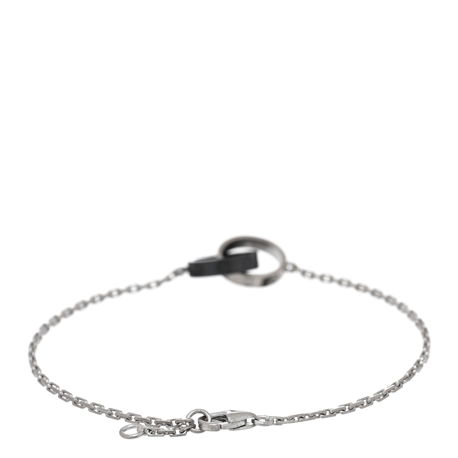 Cartier 18K White Gold Black Ceramic Interlocking LOVE Bracelet 2 of 3