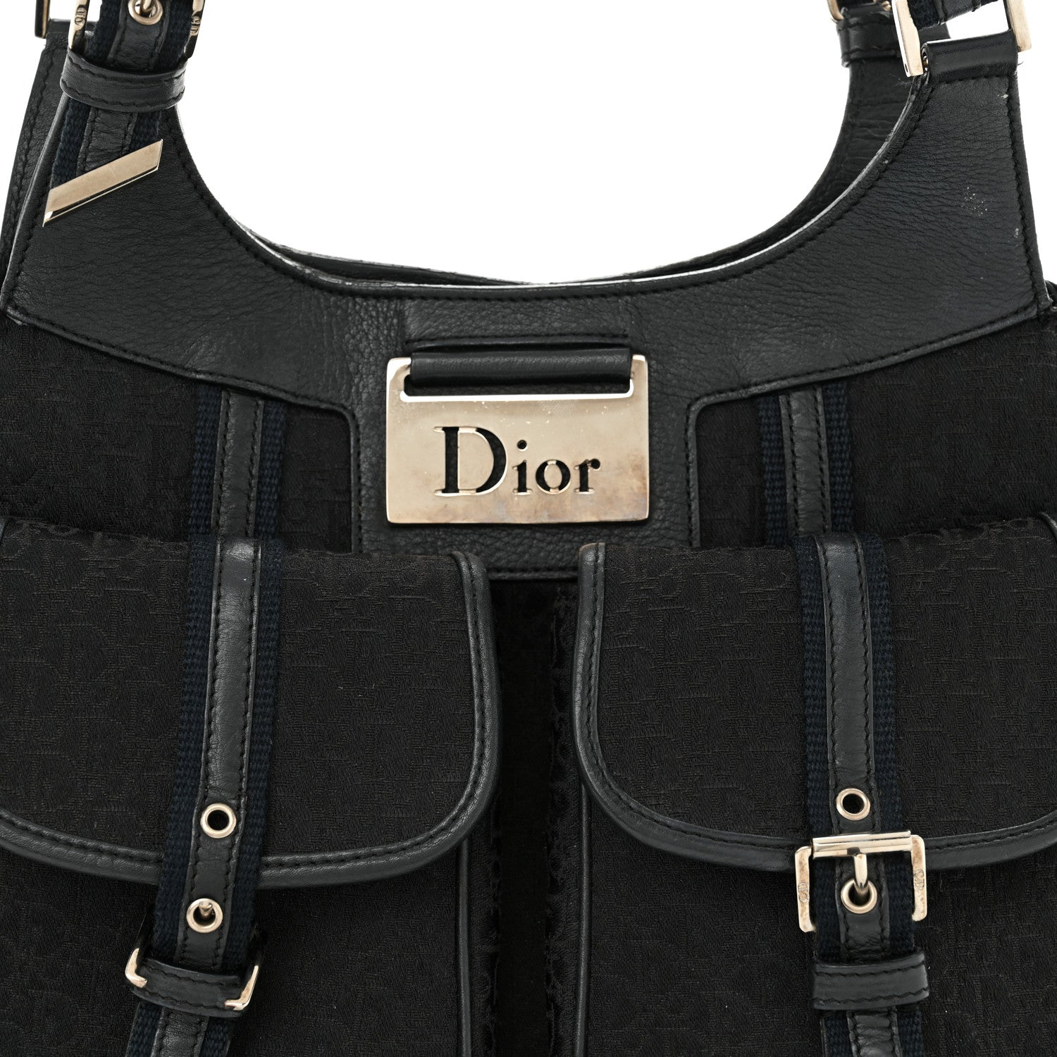 Christian Dior Monogram Pocket Satchel Black 8 of 17