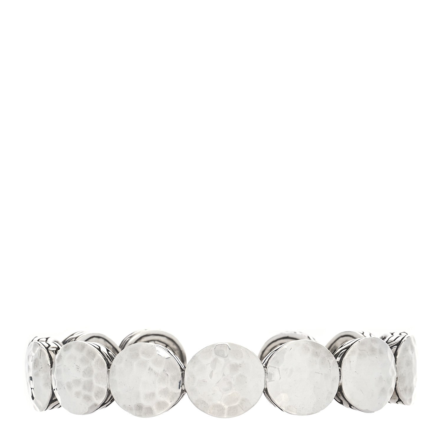 John Hardy Sterling Silver Hammered Palu Dot Cuff Bracelet 1 of 5
