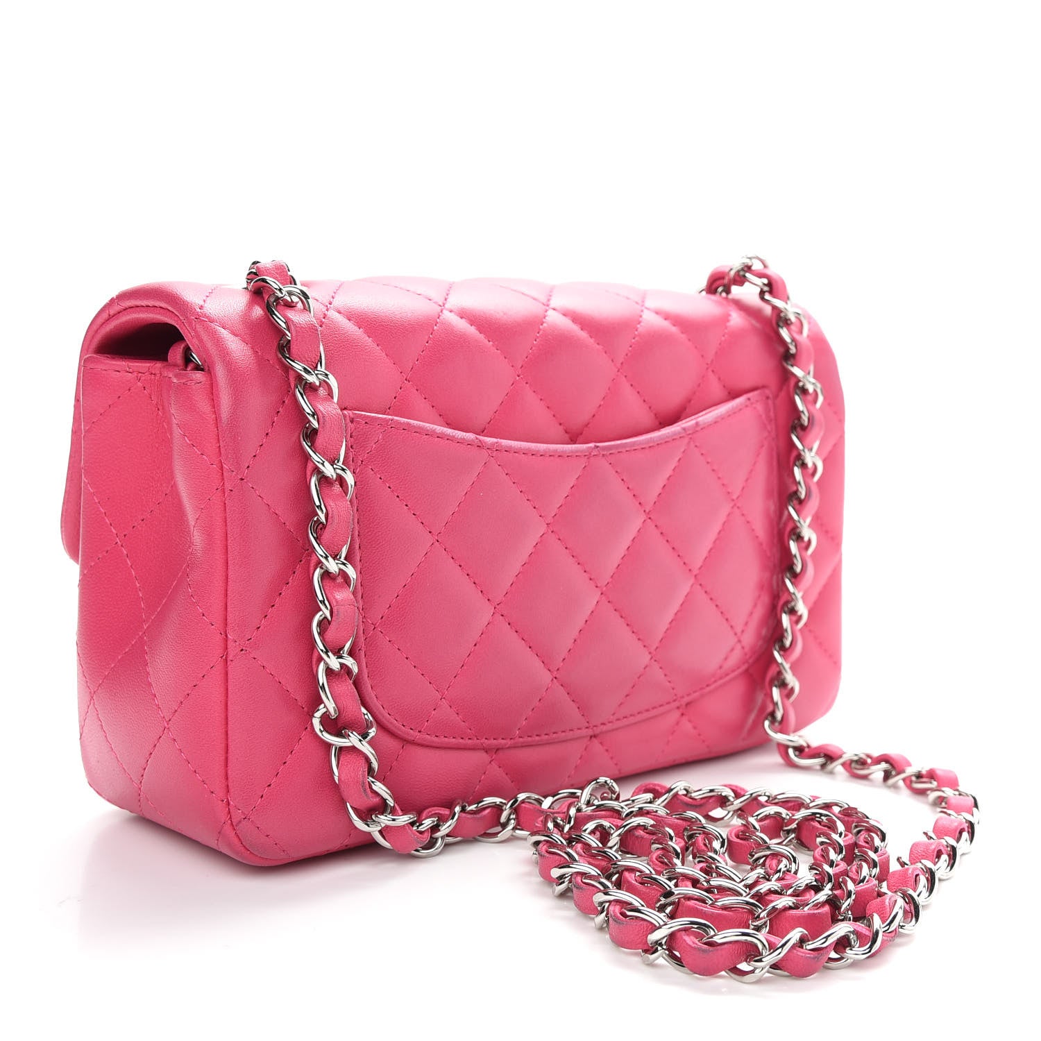 Chanel Lambskin Quilted Mini Rectangular Flap Pink 2 of 9