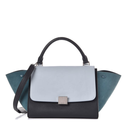 Celine Spazzolato Calfskin Nubuck Small Tri-color Trapeze Blue 1 of 7