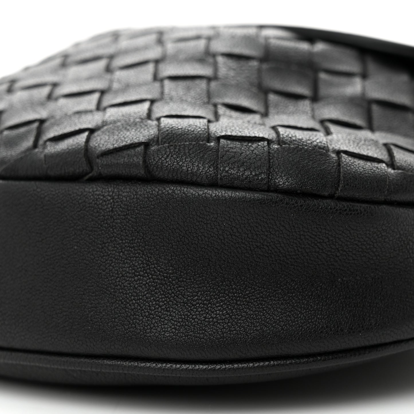 Nappa Intrecciato Flap Belt Bag Black