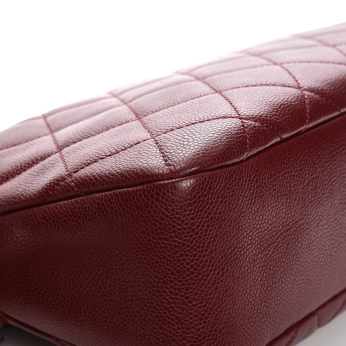 Caviar Quilted Timeless CC Soft Tote Dark Red