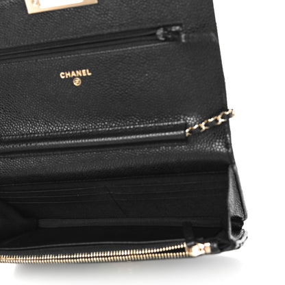 Chanel Caviar Quilted Golden Class Wallet On Chain WOC Black 5 of 12