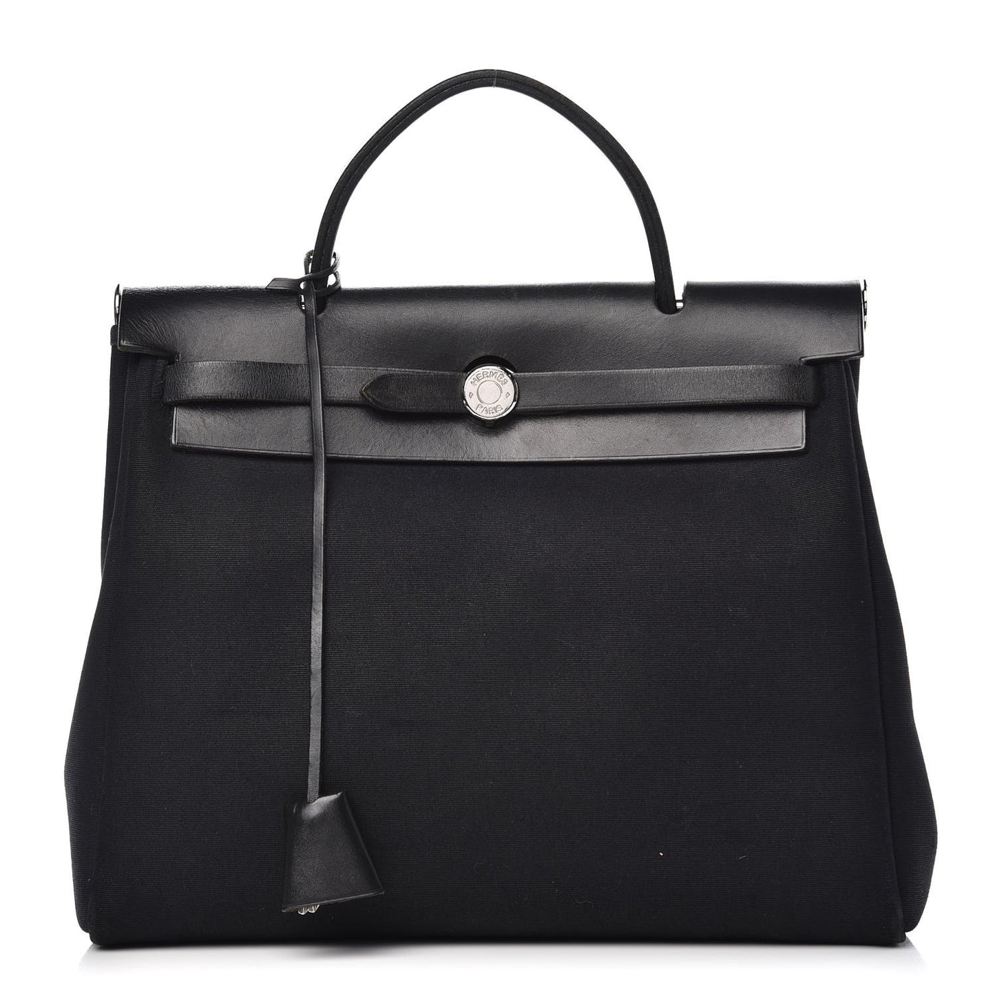 Toile Vache Calfskin Herbag 30 PM Black