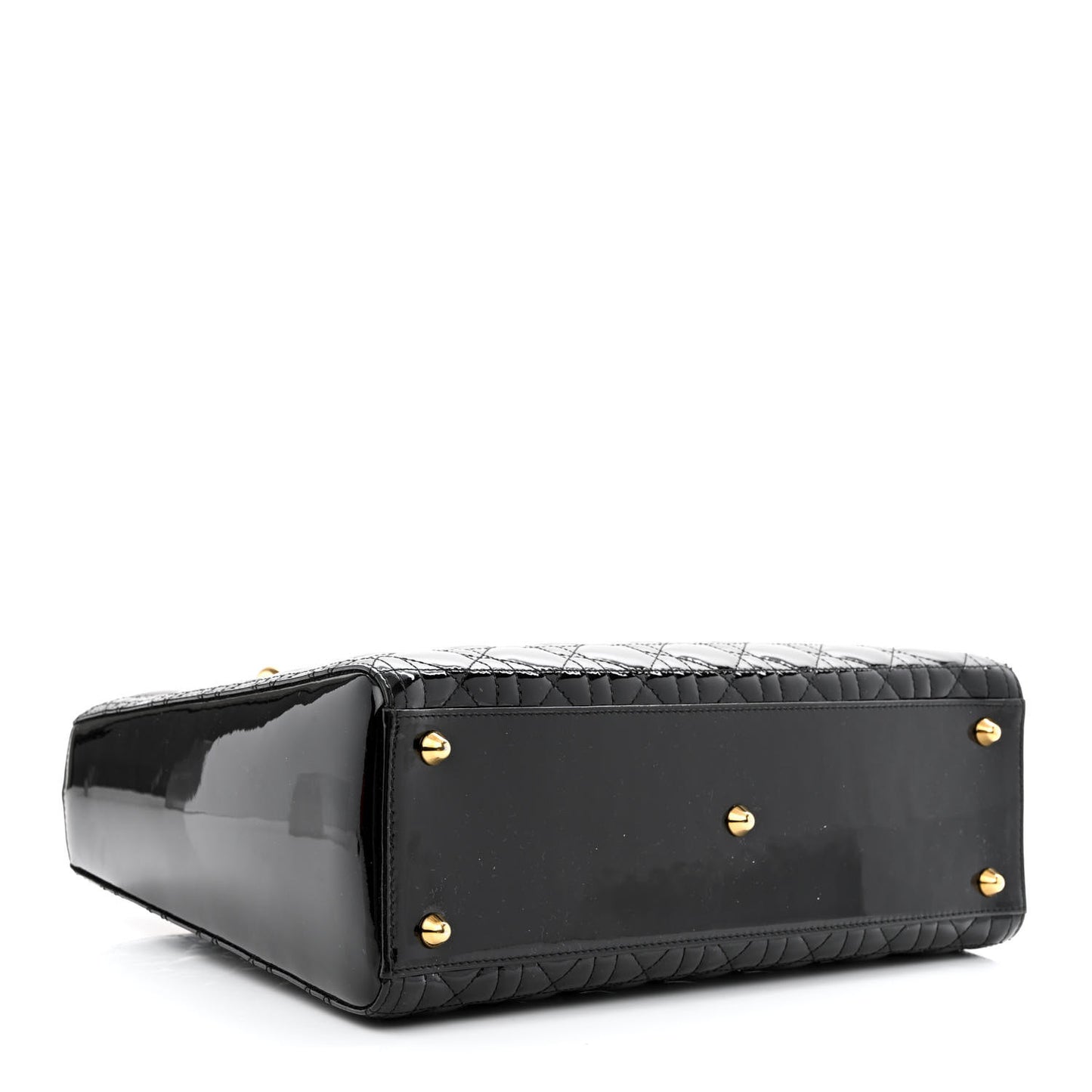 Patent Cannage Large Lady Dior Black