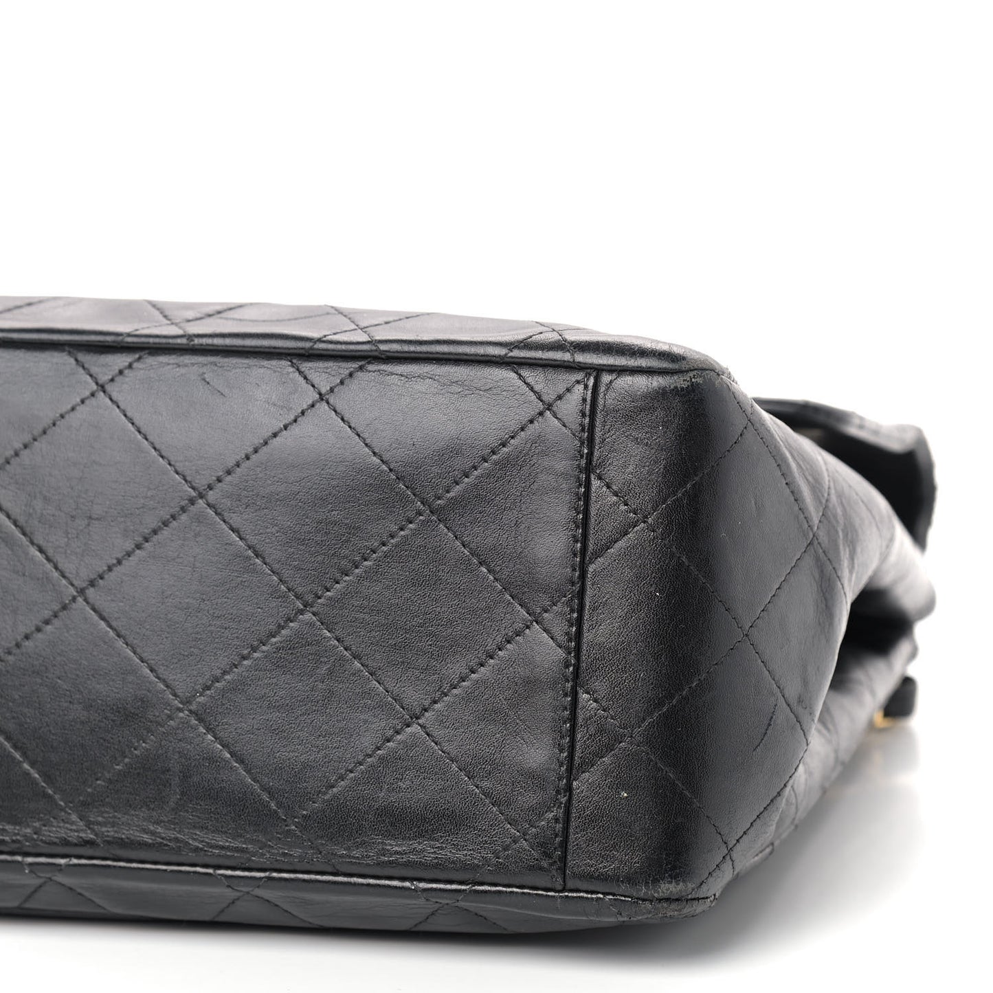 Lambskin Quilted XL Jumbo Single Flap Black