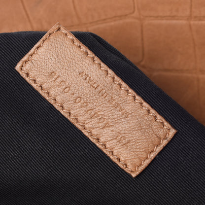Saint Laurent Crocodile Embossed Suede Small Supple Sac de Jour Tan 10 of 14