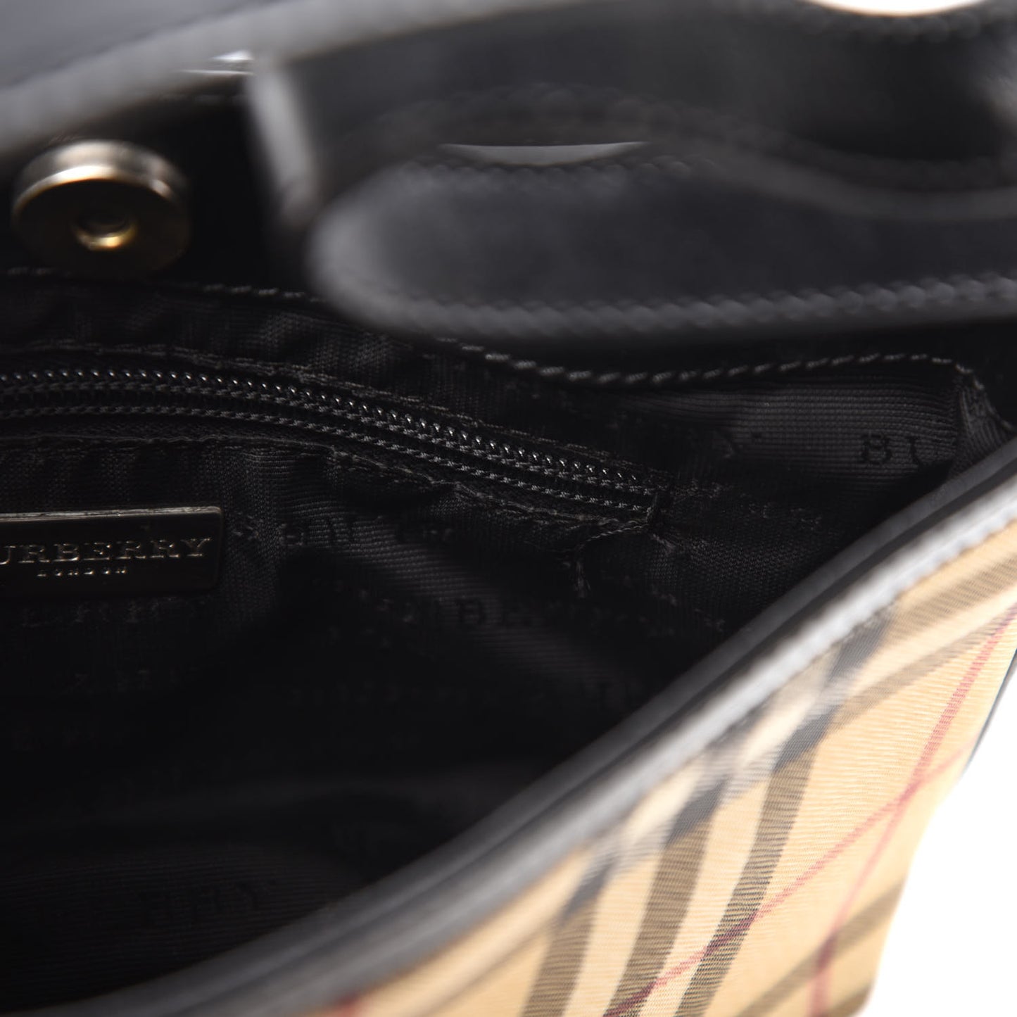 Patent House Check Shoulder Bag Black