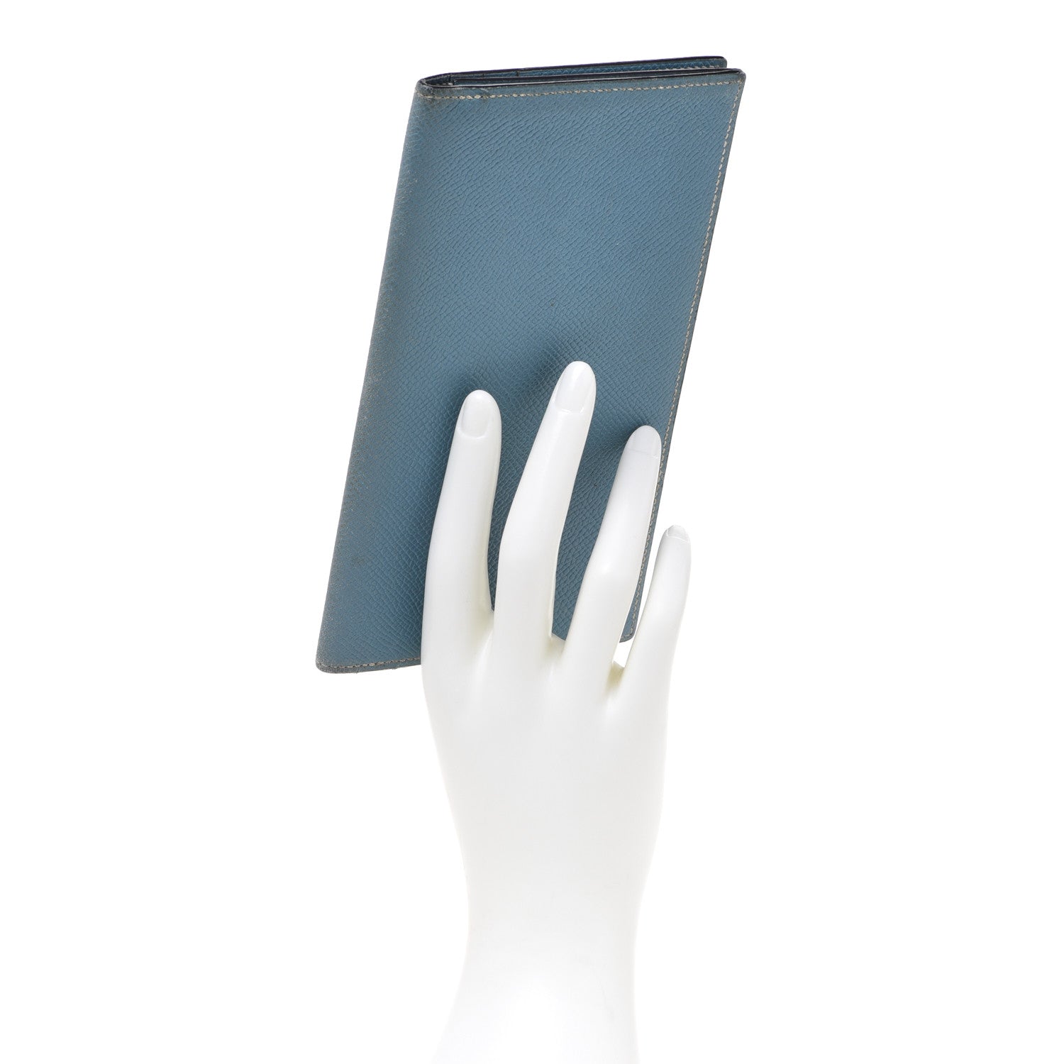 Hermes Epsom MC2 Fleming Long Wallet Blue Jean 2 of 12
