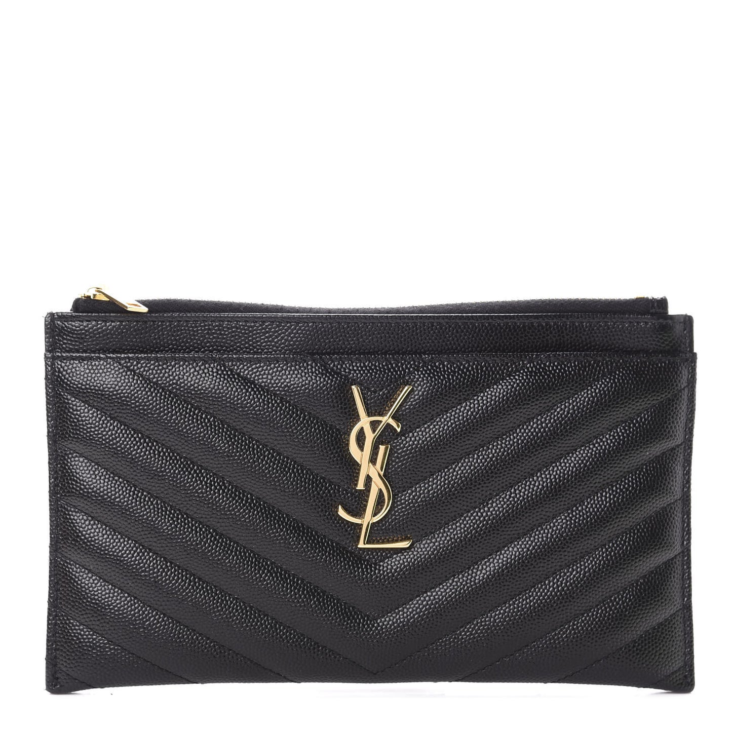 Grain De Poudre Chevron Monogram Bill Pouch Black