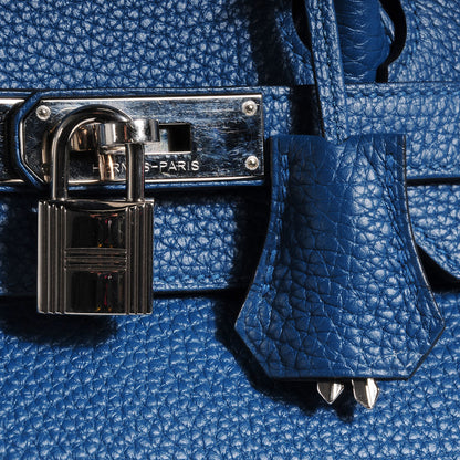 Hermes Taurillon Clemence Birkin 35 Bleu Thalassa 6 of 9