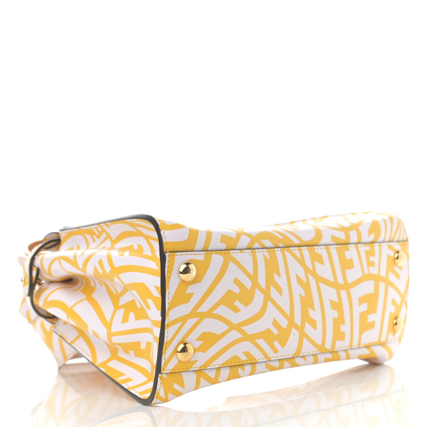 Fendi X SARAH COLEMAN Vitello Liberty Shiny Nappa Plexiglass FF Vertigo Mini Peekaboo Iconic Satchel Mimosa White 4 of 12