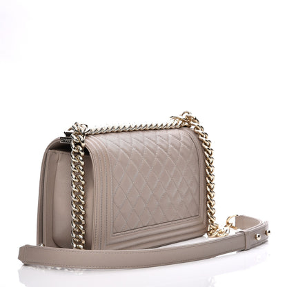 Chanel Caviar Quilted Medium Boy Flap Dark Beige 3 of 8