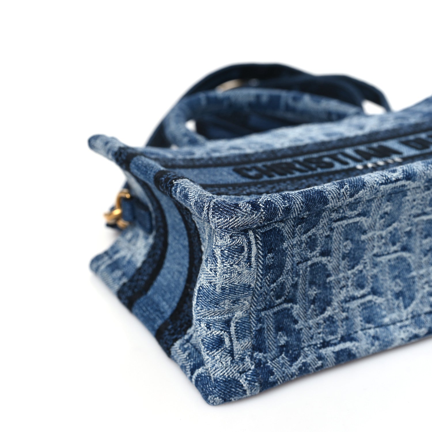 Christian Dior Denim Oblique Mini Book Tote With Strap Blue 9 of 11