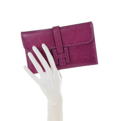Hermes Lizard Mini Jige Clutch Violet 2 of 7