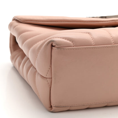 Saint Laurent Calfskin Y Quilted Monogram Small Loulou Chain Satchel Pale Blush 9 of 10