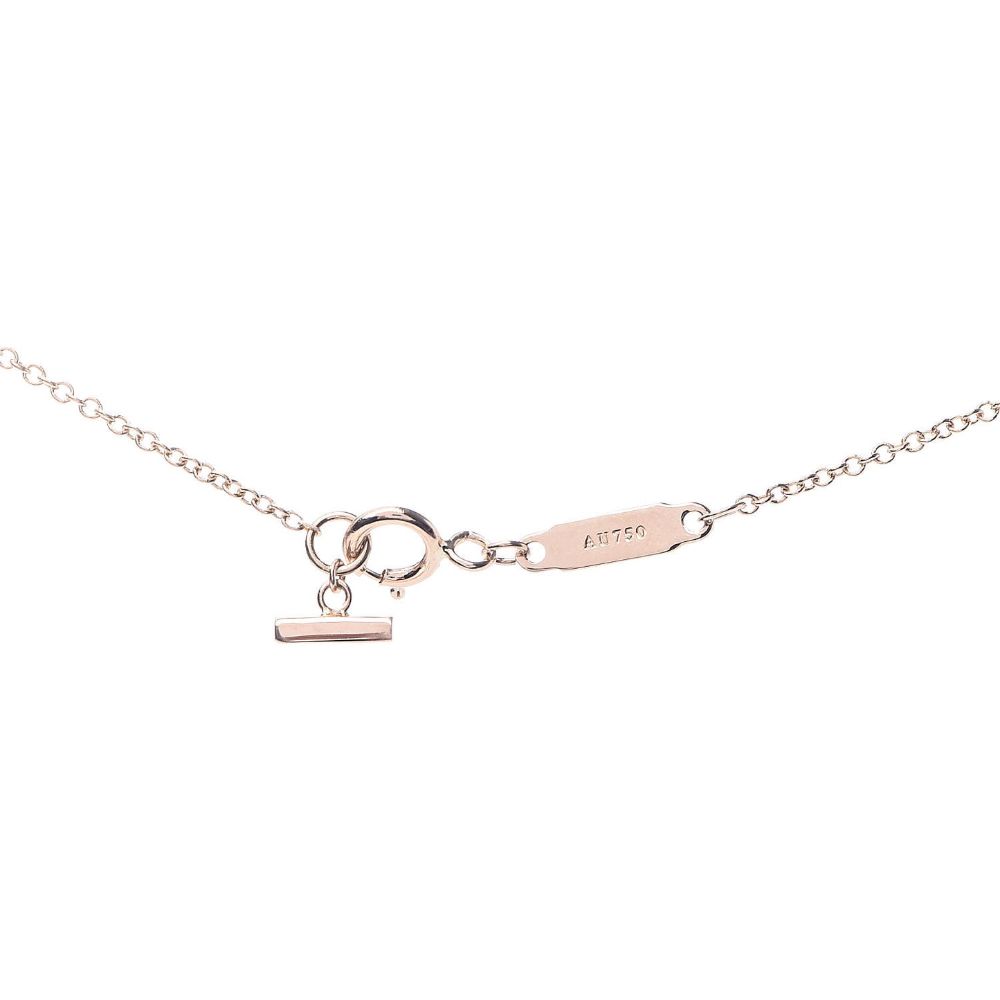 18K Rose Gold Diamond T Smile Pendant Necklace