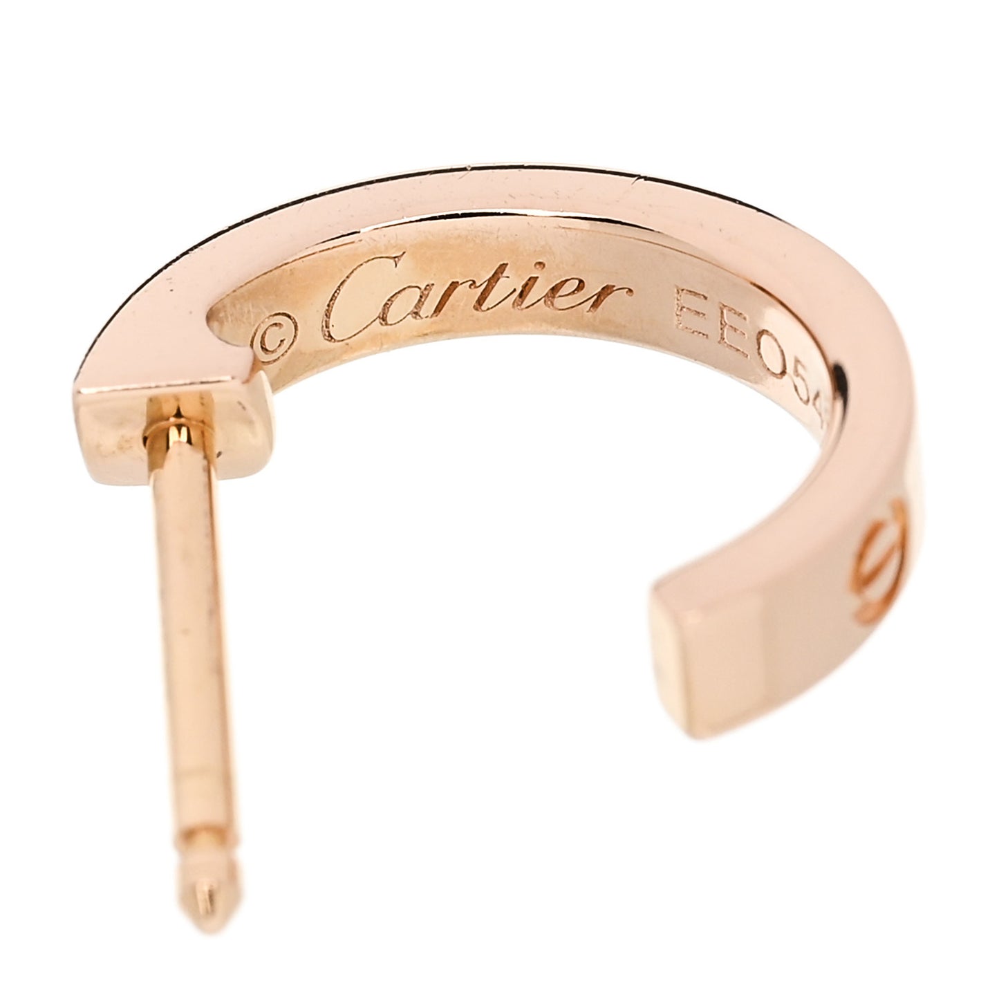 18K Pink Gold Small LOVE Hoop Earrings