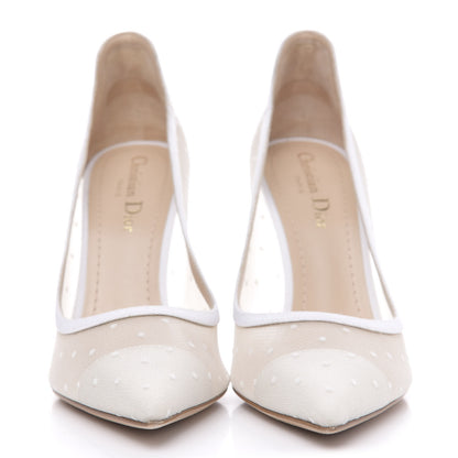 Christian Dior Mesh Plumetis Tulle D-Moi Pumps 39 White 2 of 8