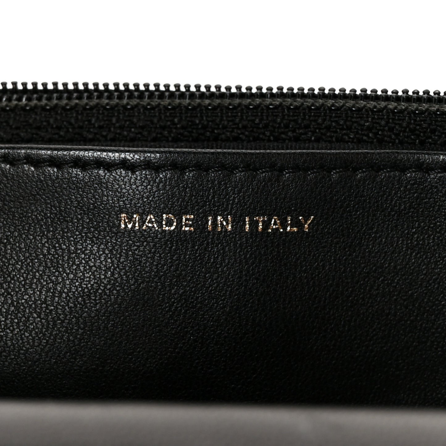 Lambskin Camellia Embossed Wallet On Chain WOC Black Gold