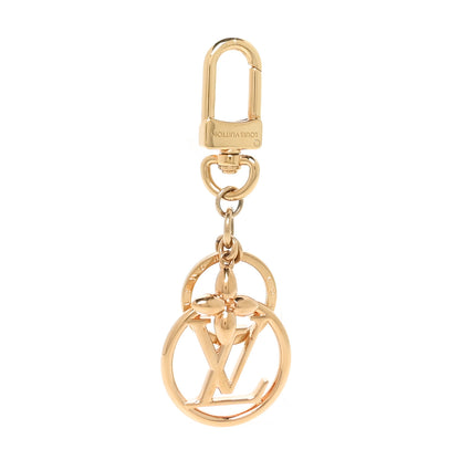 Louis Vuitton Metal Fleur LV Circle Bag Charm Key Holder Gold 1 of 5
