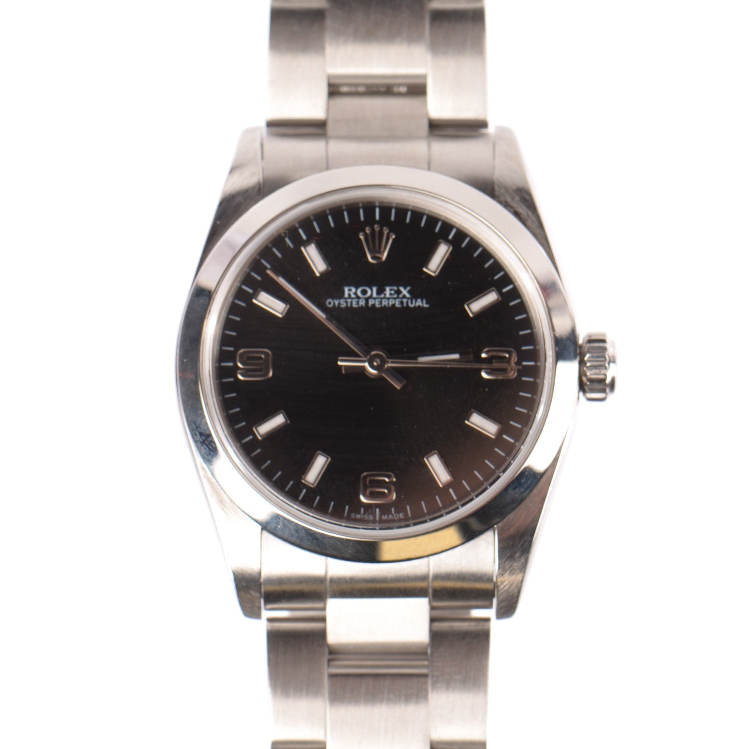 Rolex Stainless Steel 31mm Oyster Perpetual Watch Black 67480 1 of 13