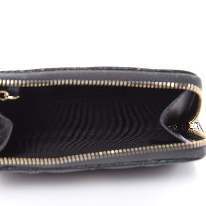 Chanel Iridescent Caviar Quilted Zipped Key Holder Case Black 5 of 11