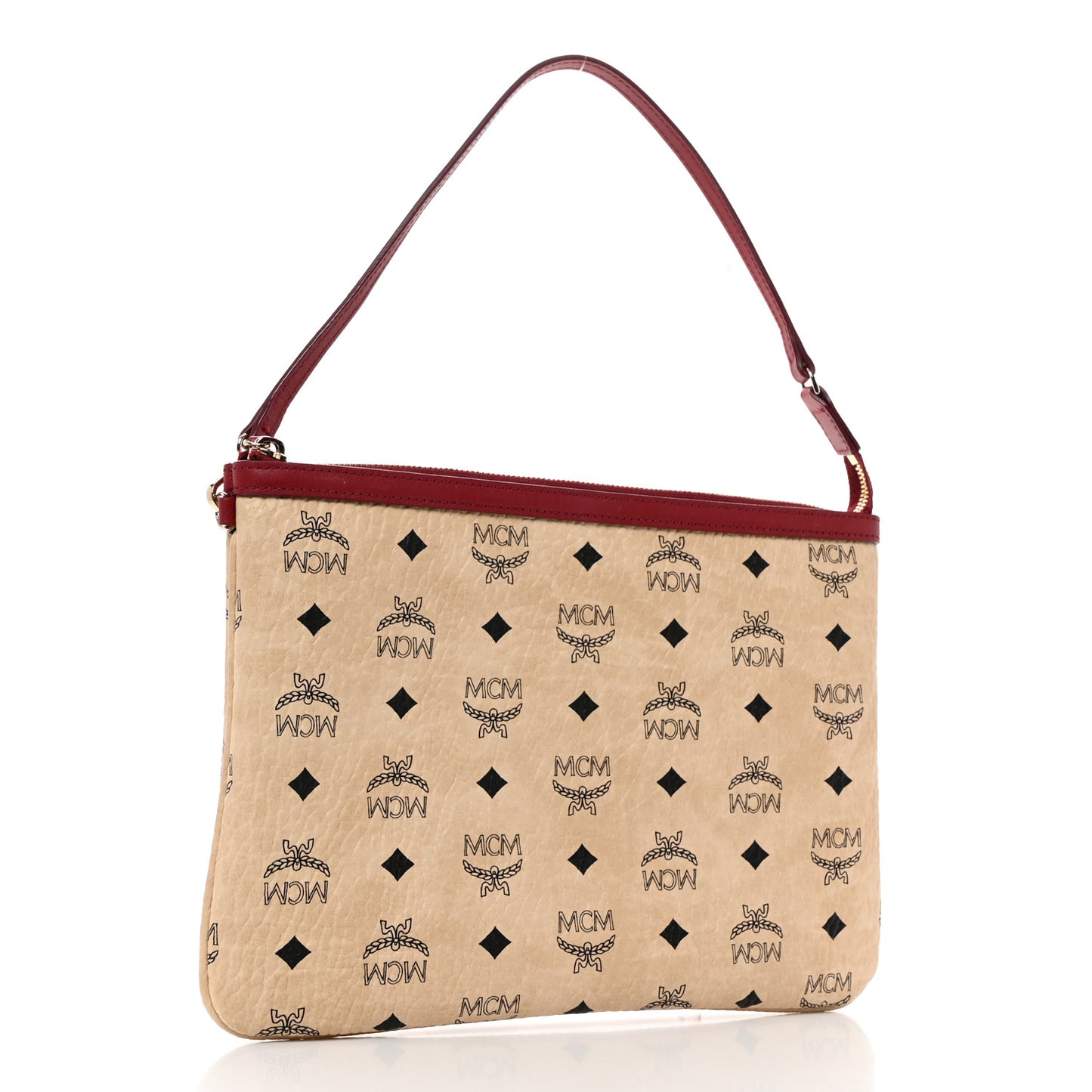Visetos Liz Shopper Tote Pouch Beige Ruby Red