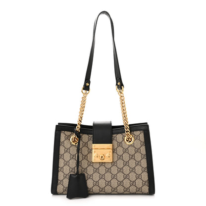 Gucci GG Supreme Monogram Small Padlock Tote Black 1 of 15