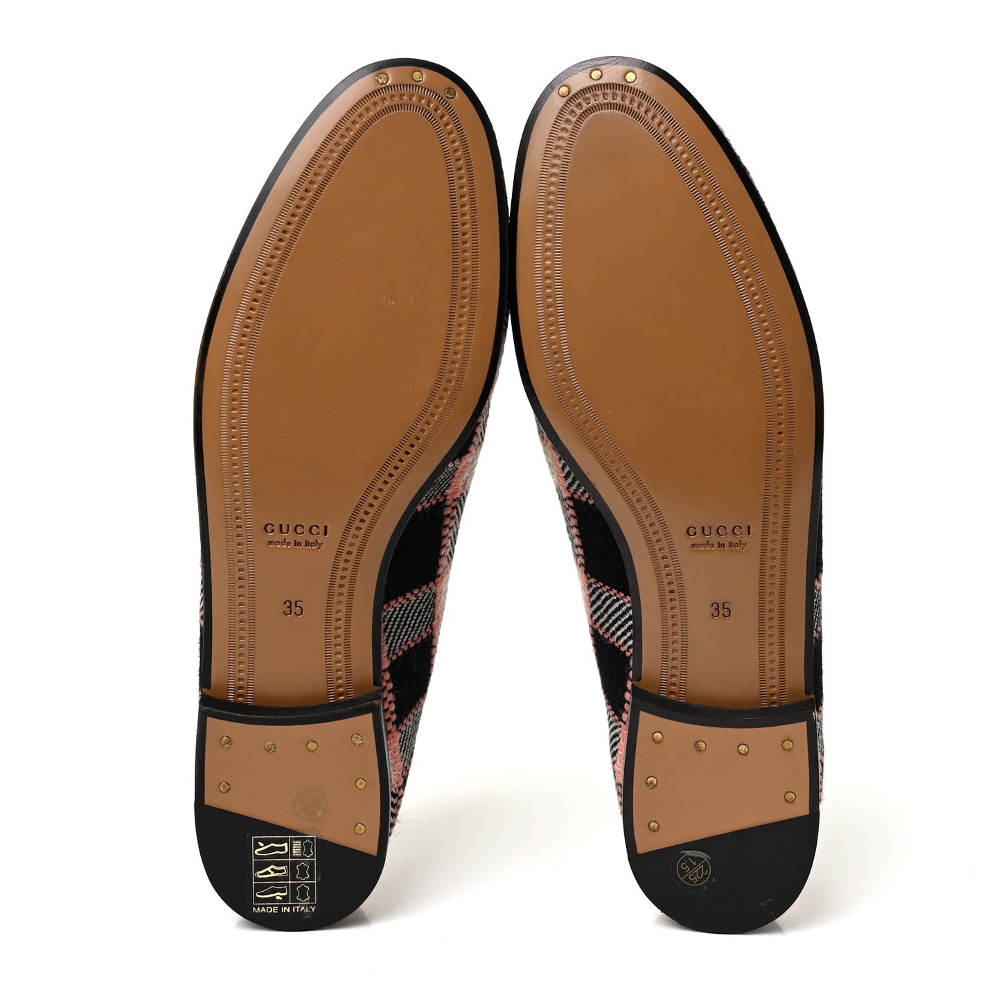 Tweed Check Horsebit Womens Jordaan Loafers 35 Black Pink Multicolor