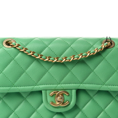Chanel Caviar Quilted Medium Sweet Classic Flap Green 10 of 11