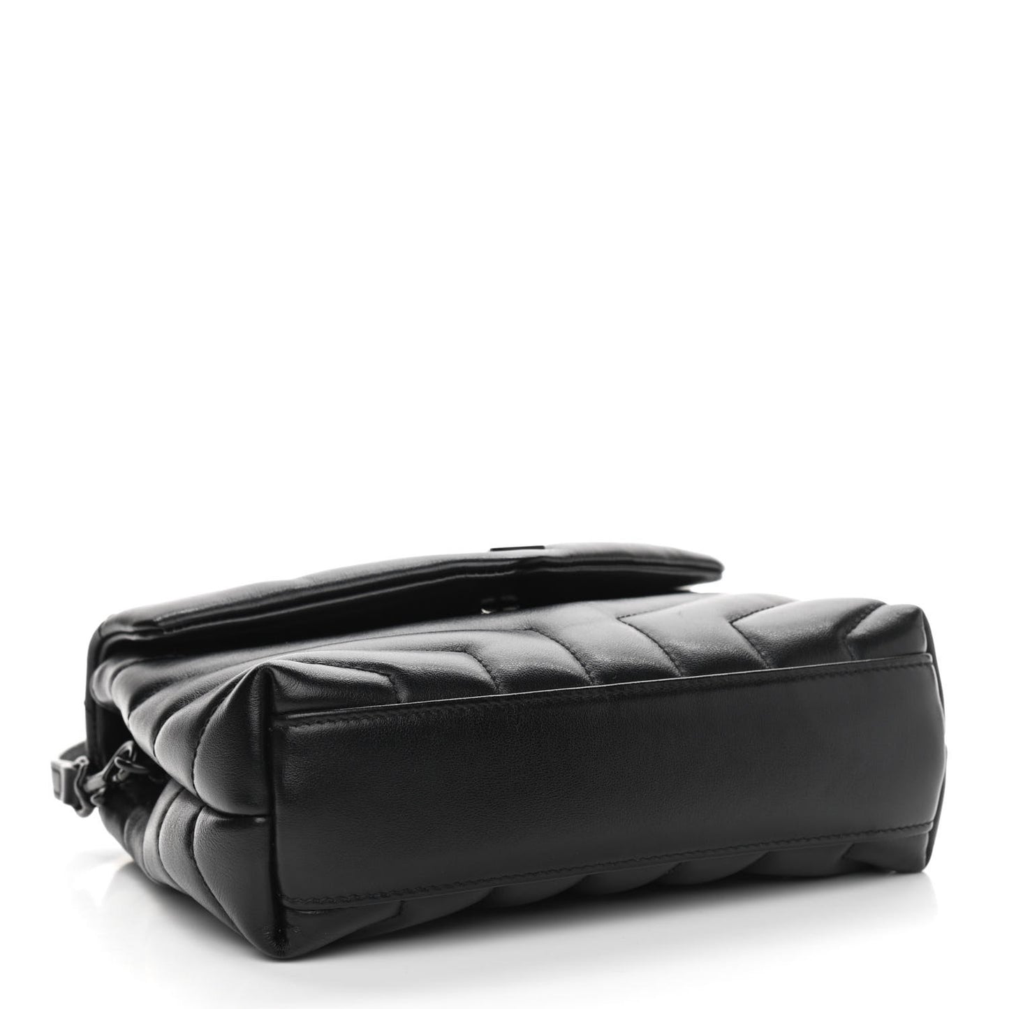 Calfskin Y Quilted Monogram Toy Loulou Crossbody Bag Black