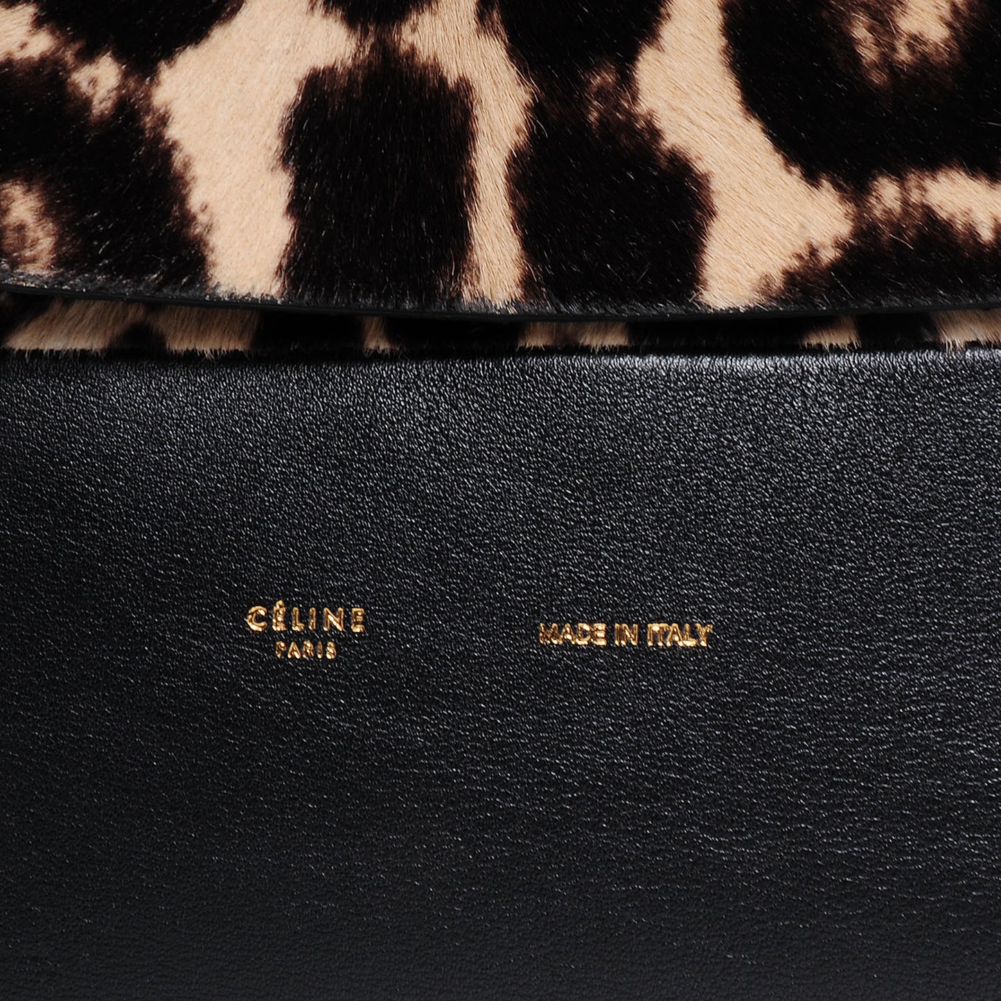 Pony Hair Calfskin Leopard Print All Soft Tote Black
