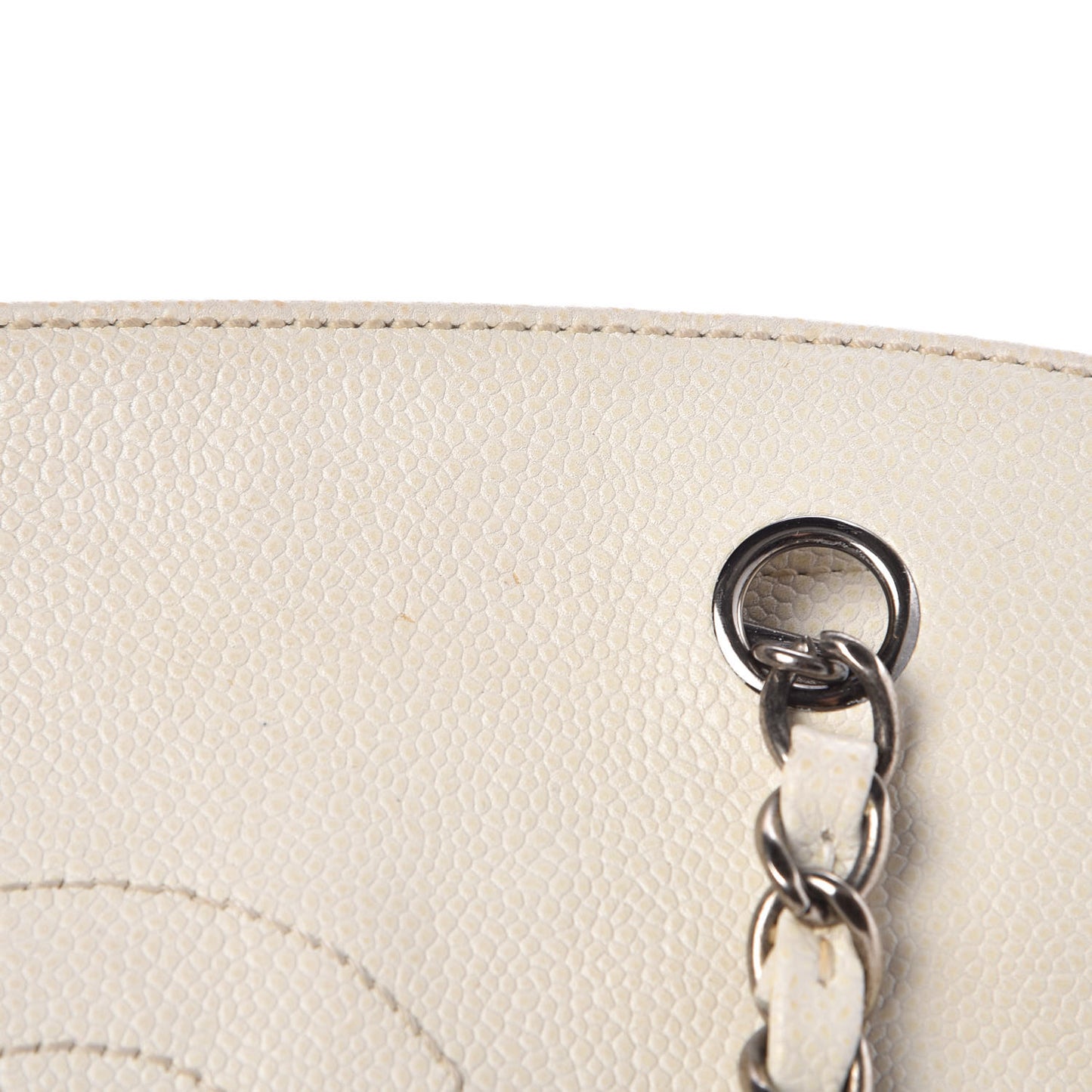 Caviar Quilted Timeless CC Bowler Bag White