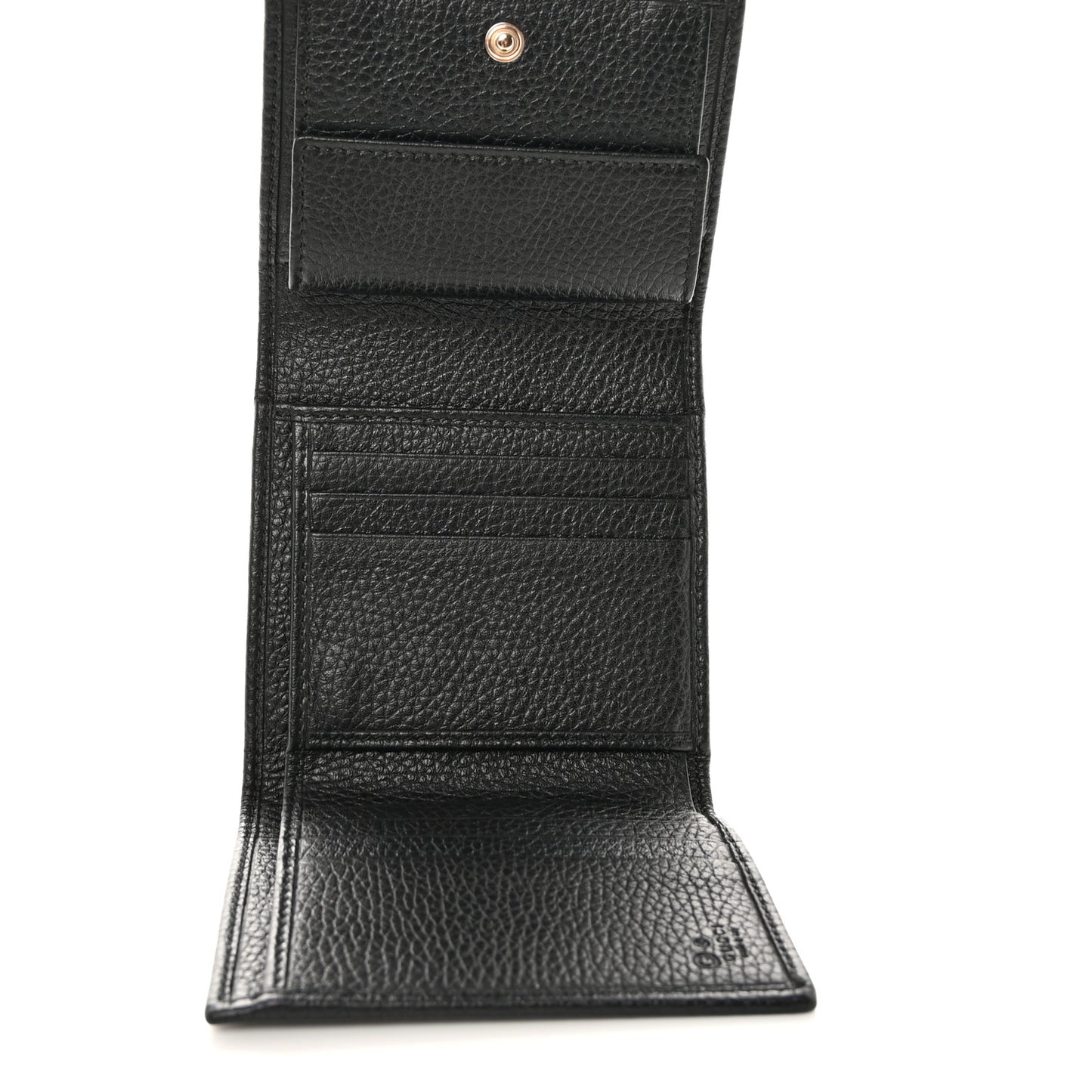 Pebbled Calfskin Soho Compact Flap Wallet Black