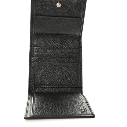 Gucci Pebbled Calfskin Soho Compact Flap Wallet Black 5 of 17