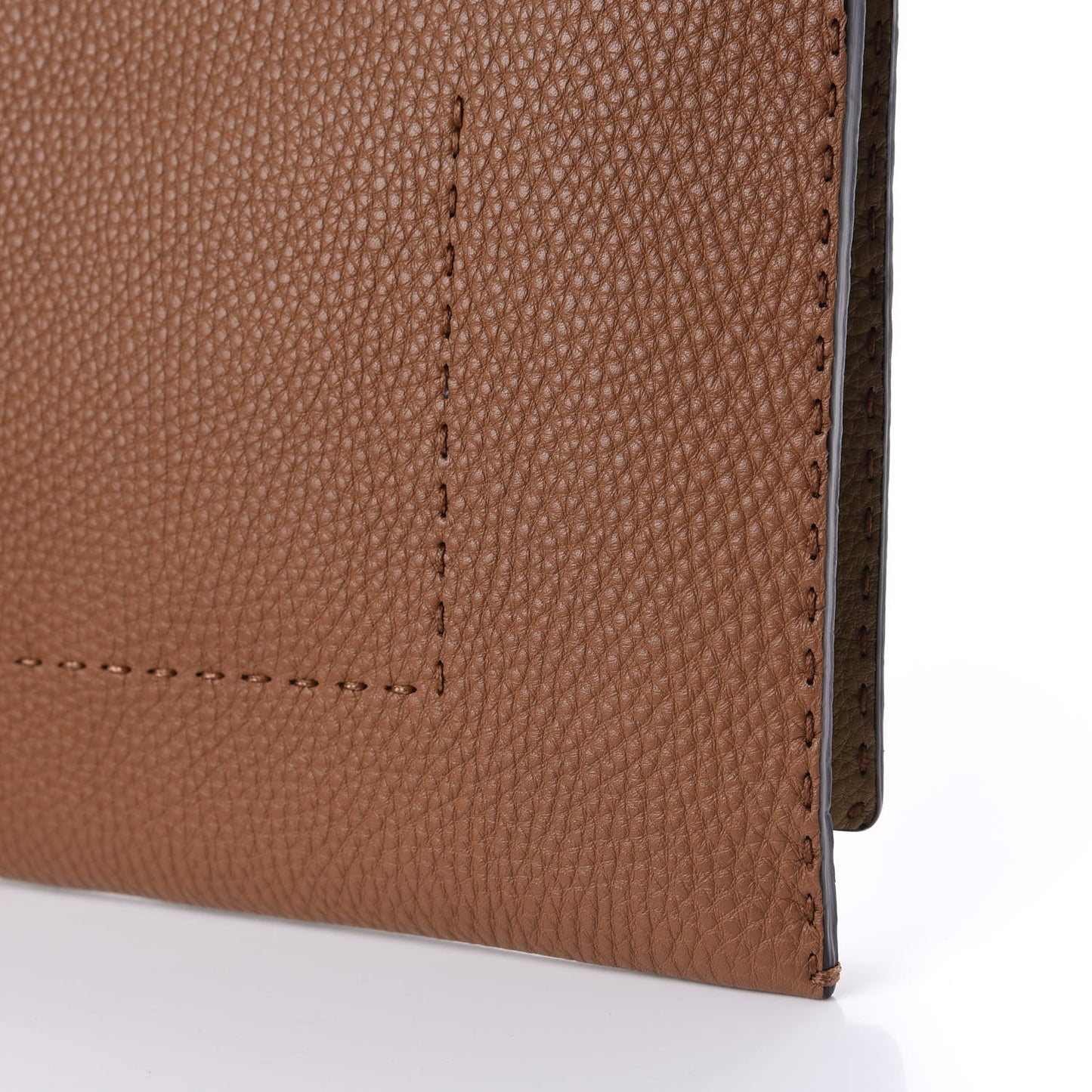 Cuoio Romano Selleria Bi-Color Clutch Mou Deserto