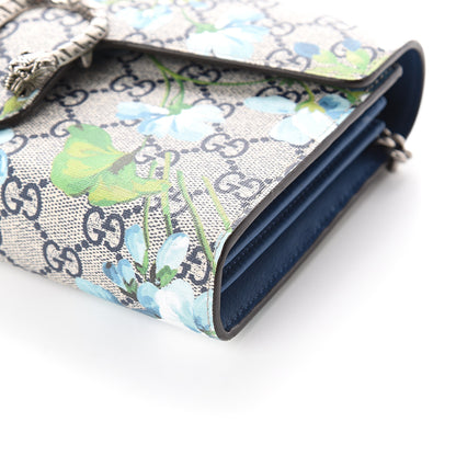 Gucci GG Supreme Monogram Blooms Mini Dionysus Chain Wallet Beige Blue Navy Vintage Blue 9 of 9