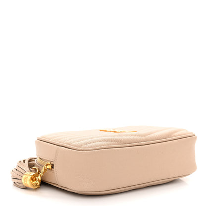 Saint Laurent Grain De Poudre Matelasse Monogram Mini Lou Camera Bag Dark Latte 4 of 9