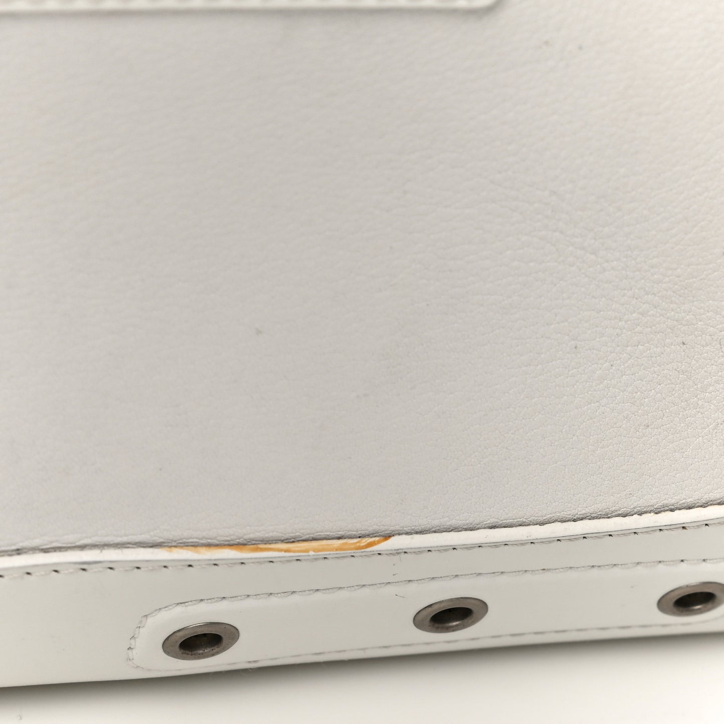 Grained Calfskin Street Chic Top Handle Bag White