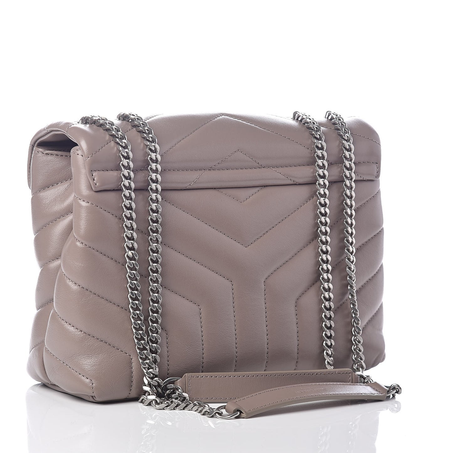 Calfskin Y Quilted Monogram Small Loulou Chain Satchel Taupe Sable
