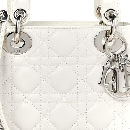 Christian Dior Lambskin Cannage Mini Lady Dior White 8 of 10
