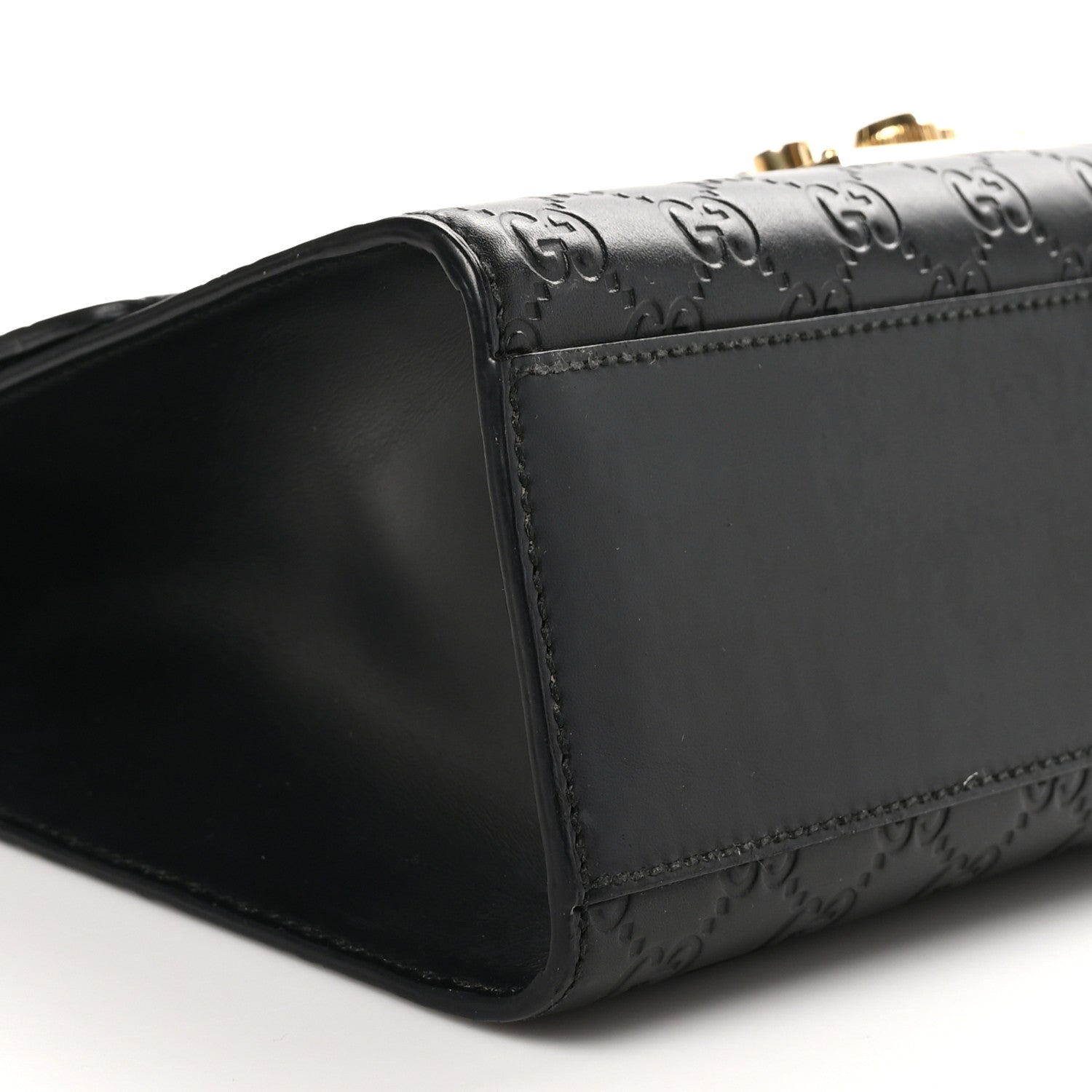 Gucci Guccissima Medium Padlock Shoulder Bag Black 9 of 10