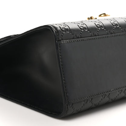 Gucci Guccissima Medium Padlock Shoulder Bag Black 9 of 10