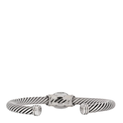 David Yurman Sterling Silver 14K Yellow Gold Peridot 5mm Noblesse Cable Bracelet 2 of 3
