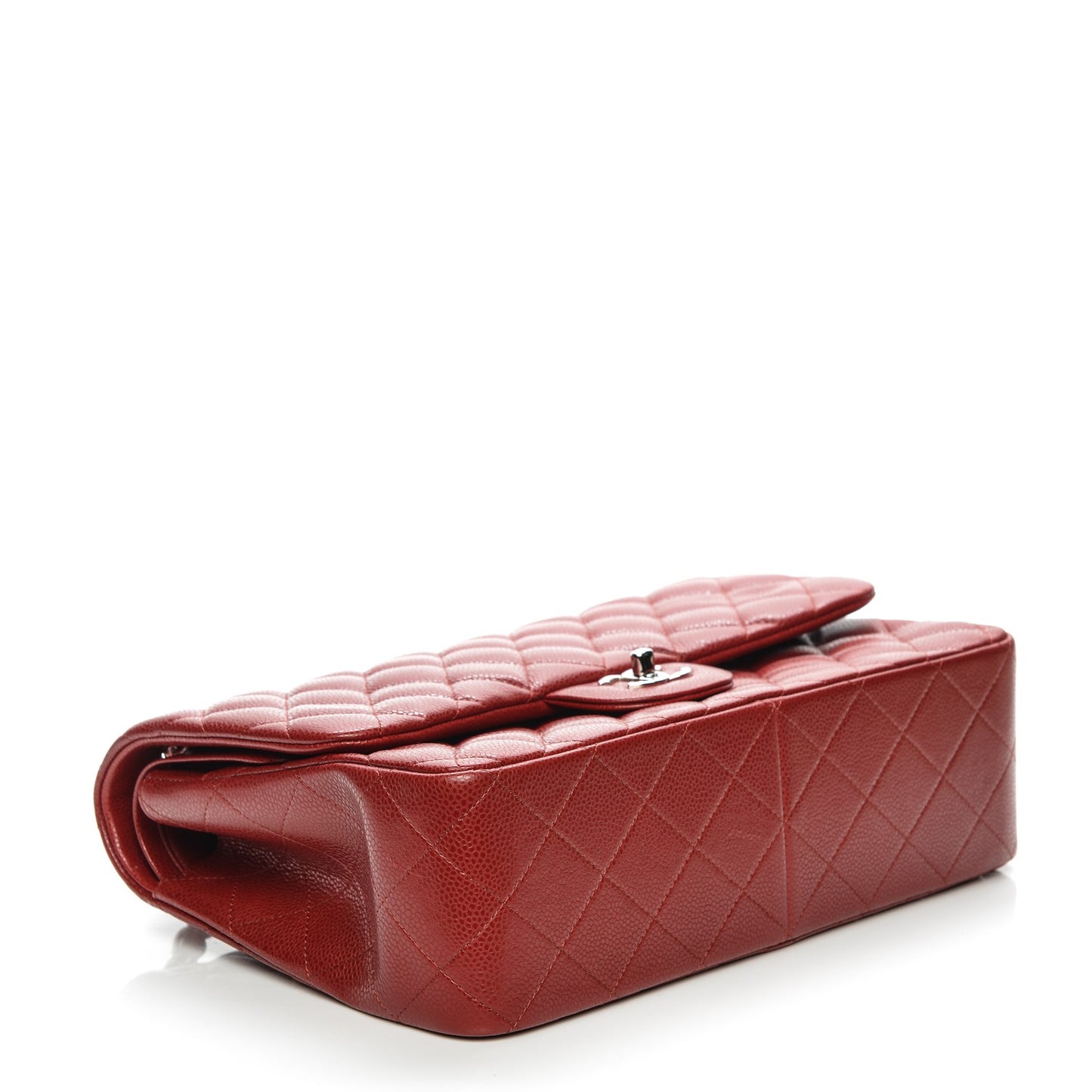 Caviar Quilted Jumbo Double Flap Red