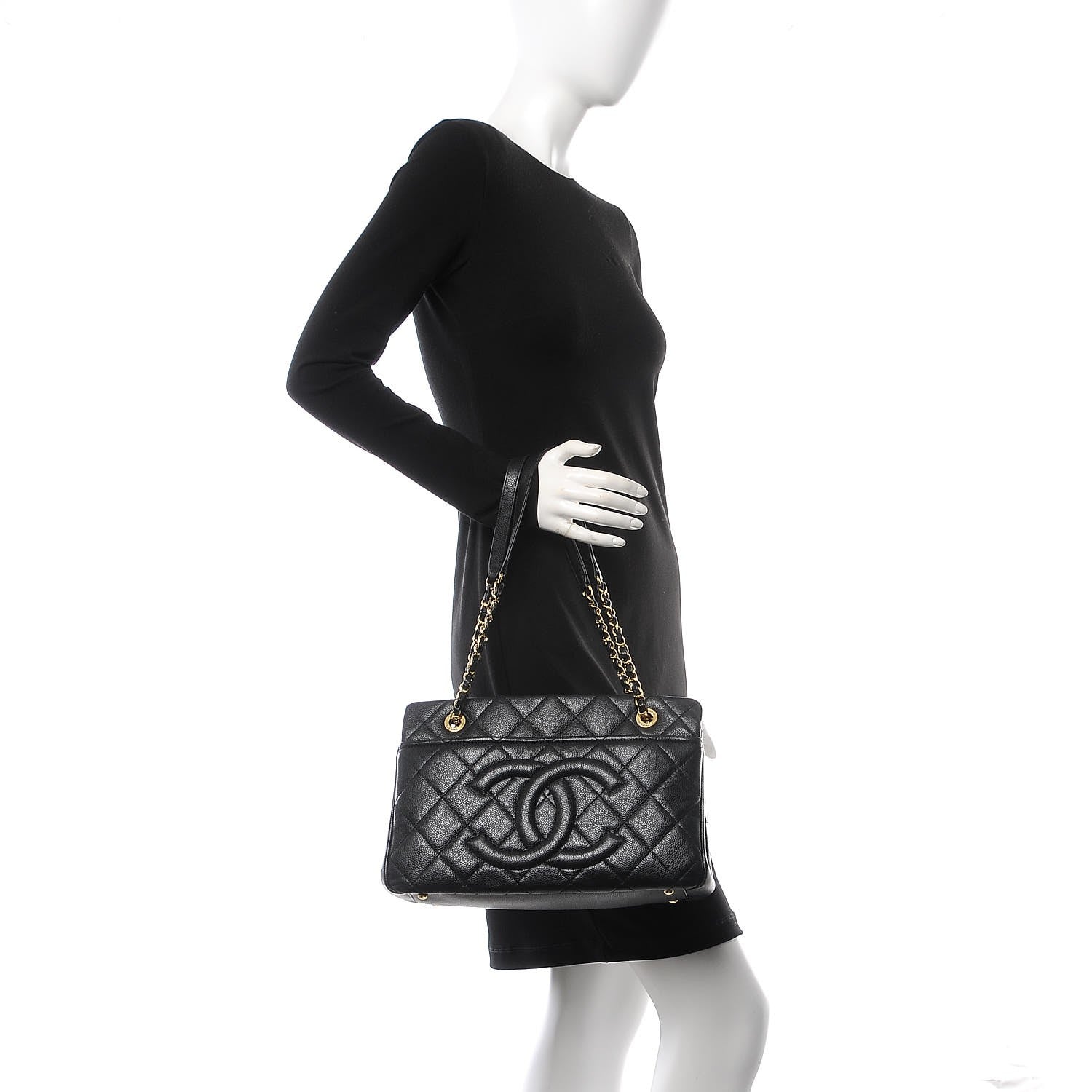Chanel Caviar Quilted CC Timeless Tote Black 2 of 10